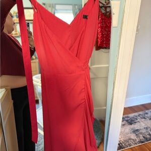 Lulu's Vibrant Red Backless Dress
